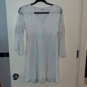 White Flowey Dress, Long Sleeve, Easel Brand